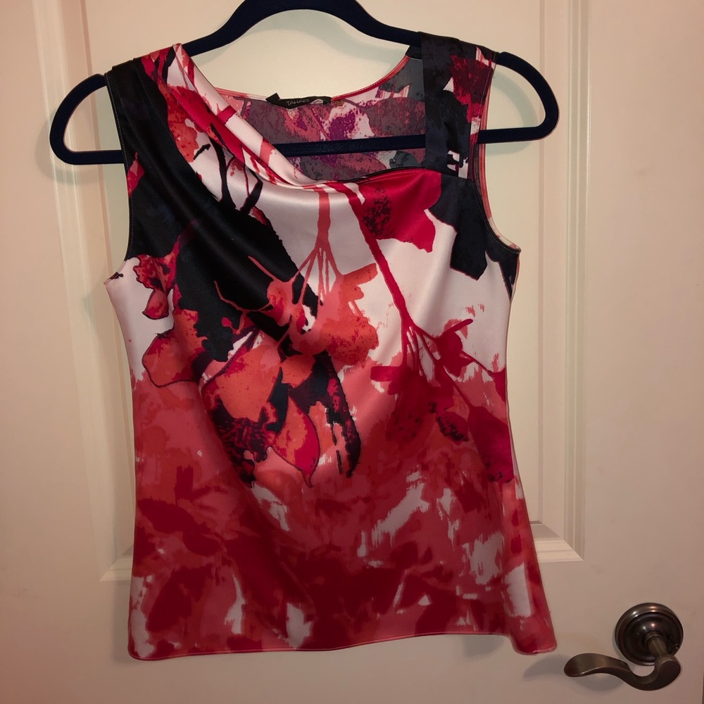 TAHARI Flower Print Blouse